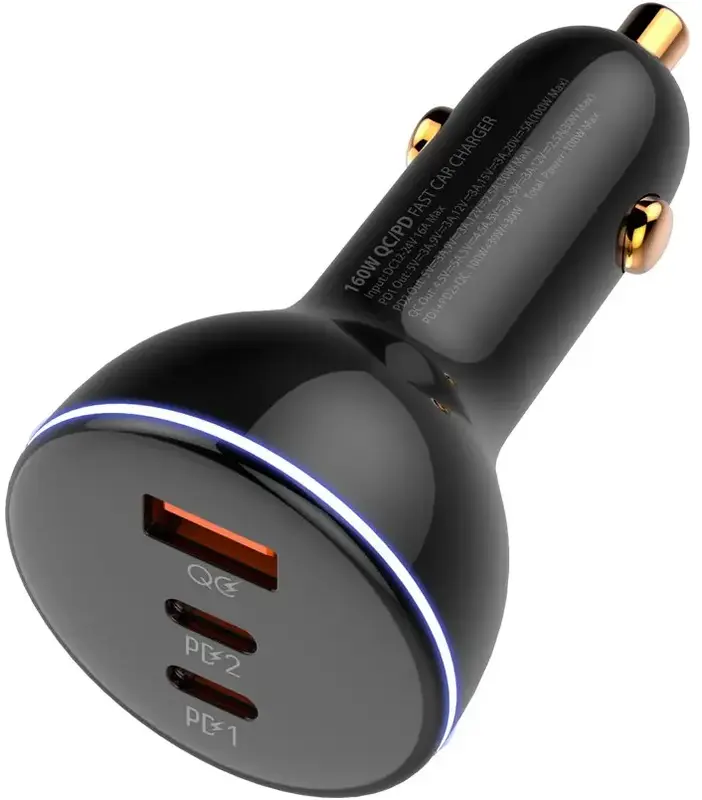 Автомобільний зарядний пристрій Gelius Tronex GP-CC012 1USB + 2Type-C 160W (Black) - фото - №2