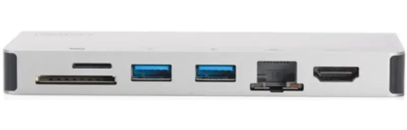 HUB USB-C HDMI/VGA/2xUSB-A/USB-C/SD/MicroSD/RJ54 - фото - №2