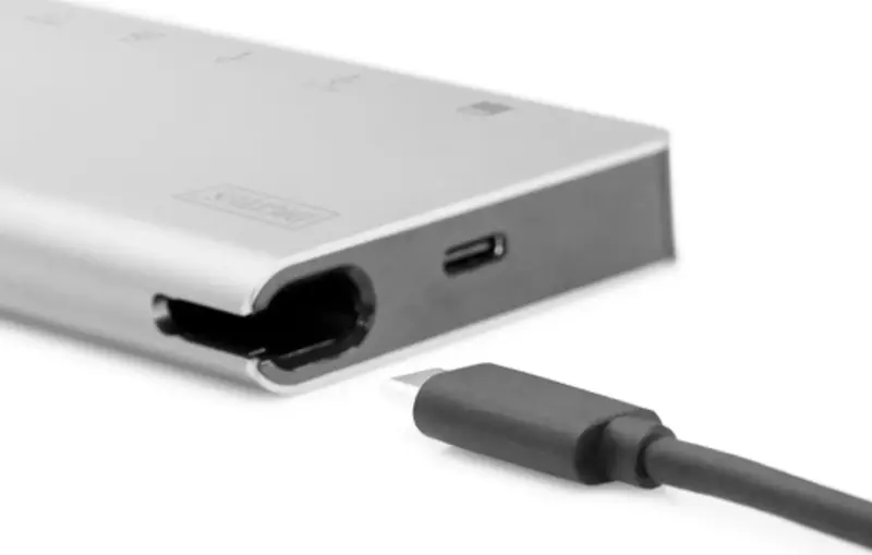 HUB USB-C HDMI/VGA/2xUSB-A/USB-C/SD/MicroSD/RJ54 - фото - №3