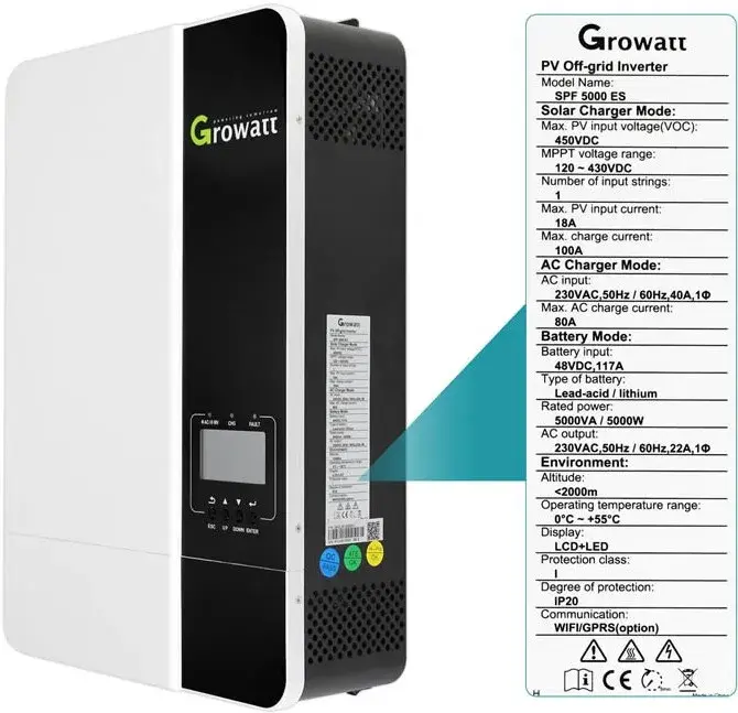 Сонячний інвертор Growatt SPF5000ES 5000W - фото - №2