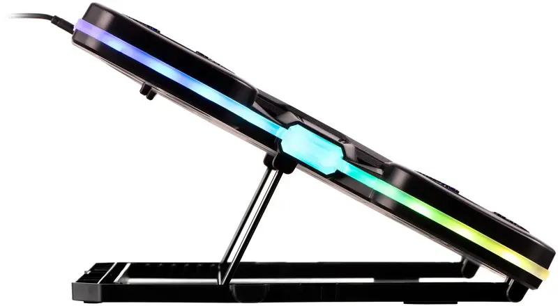 Подставка для ноутбука 2E GAMING CPG-011 до 17,3" 1xUSB-A 1xUSB-C LCD RGB черная - фото - №4