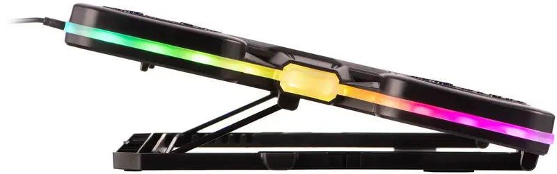 Подставка для ноутбука 2E GAMING CPG-011 до 17,3" 1xUSB-A 1xUSB-C LCD RGB черная - фото - №5