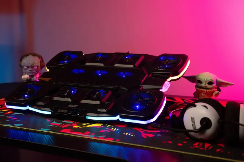Подставка для ноутбука 2E GAMING CPG-011 до 17,3" 1xUSB-A 1xUSB-C LCD RGB черная - фото - №13