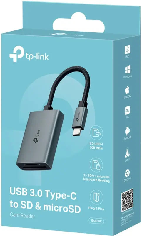 Кардрідер TP-Link UA430C 1xSD, 1x-microSD, USB TypeC - фото - №3