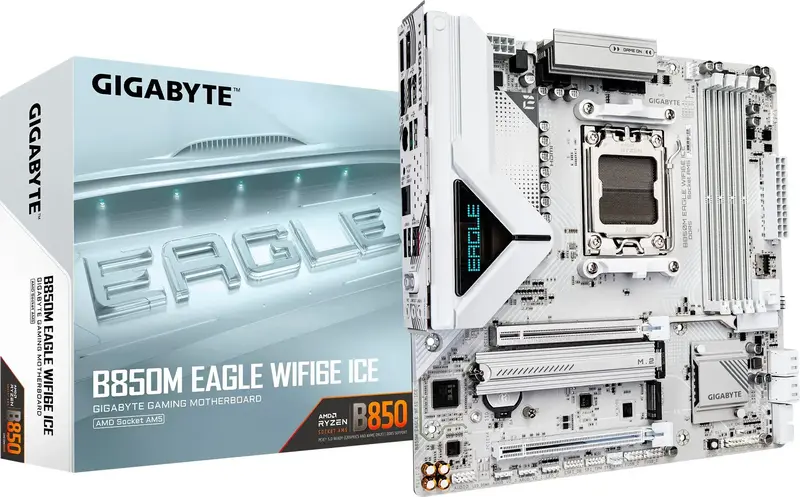 Материнська плата GIGABYTE B850 SAM5 MATX (B850M EAGLE WF6E ICE) - фото - №4