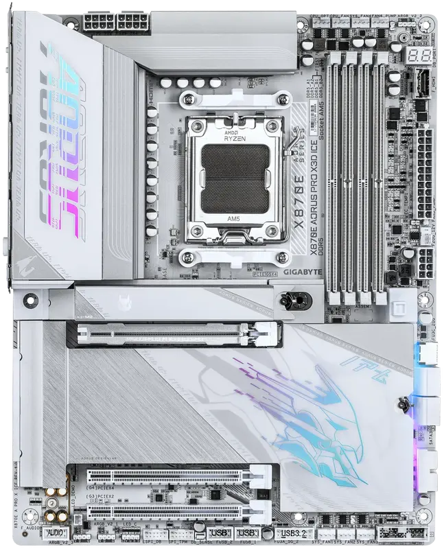 Материнская плата GIGABYTE X870E SAM5 ATX (X870E A PRO X ICE) - фото - №0
