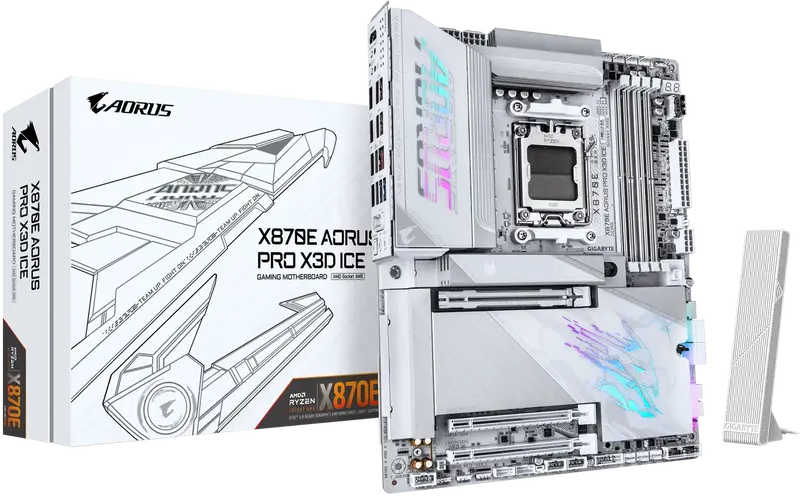 Материнская плата GIGABYTE X870E SAM5 ATX (X870E A PRO X ICE) - фото - №4