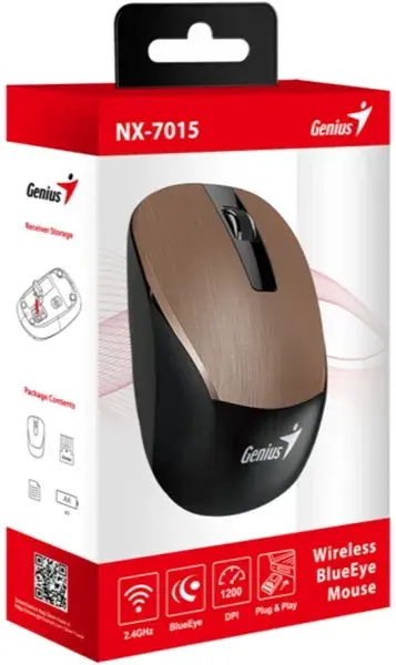 Миша бездротова Genius 1600 NX-7015 Brown - фото - №3