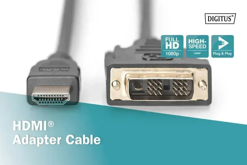 Кабель Digitus HDMI to DVI-D (M/M) 2м черный - фото - №3