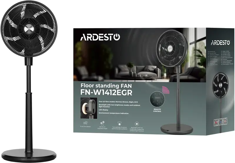 Підлоговий вентилятор Ardesto FN-W1412EGR - фото - №10