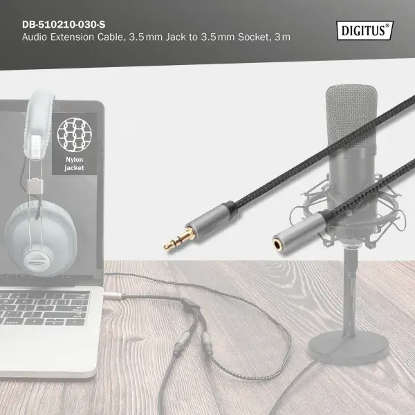Кабель Digitus Audio Extension 3.5 mm M/F 3 m - фото - №4