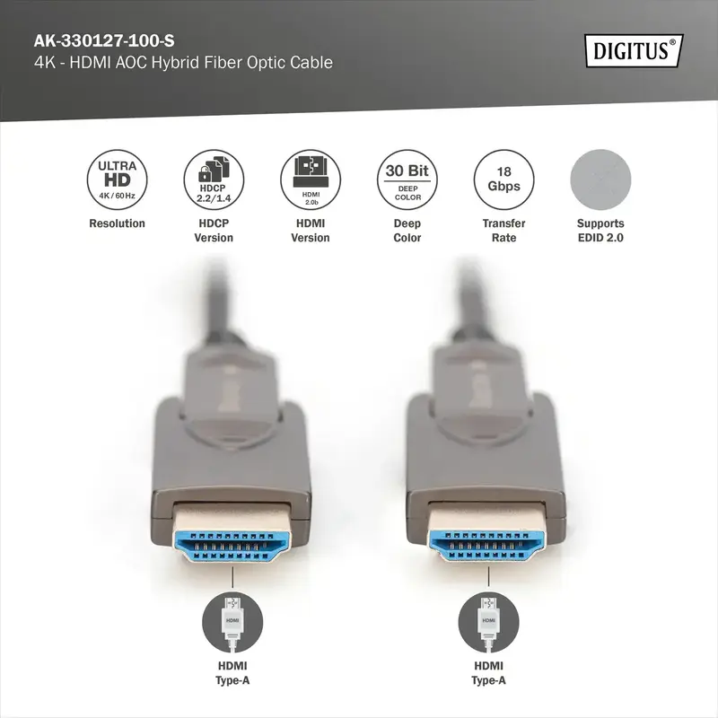 Кабель Digitus HDMI (M/M) 4K AOC 10м черный - фото - №4