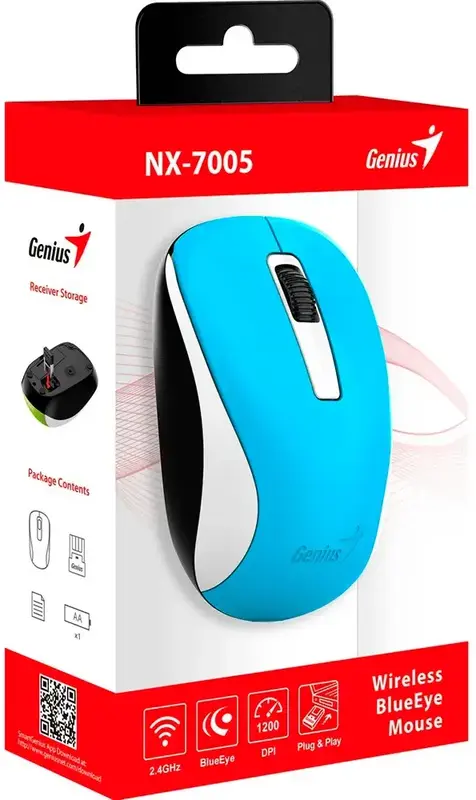 Миша бездротова Genius USB NX-7005 Blue - фото - №4