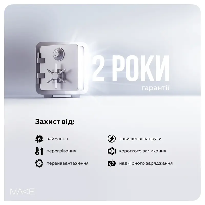 Зарядний пристрій MAKE 45W GaN PD + QC3.0 Black - фото - №7