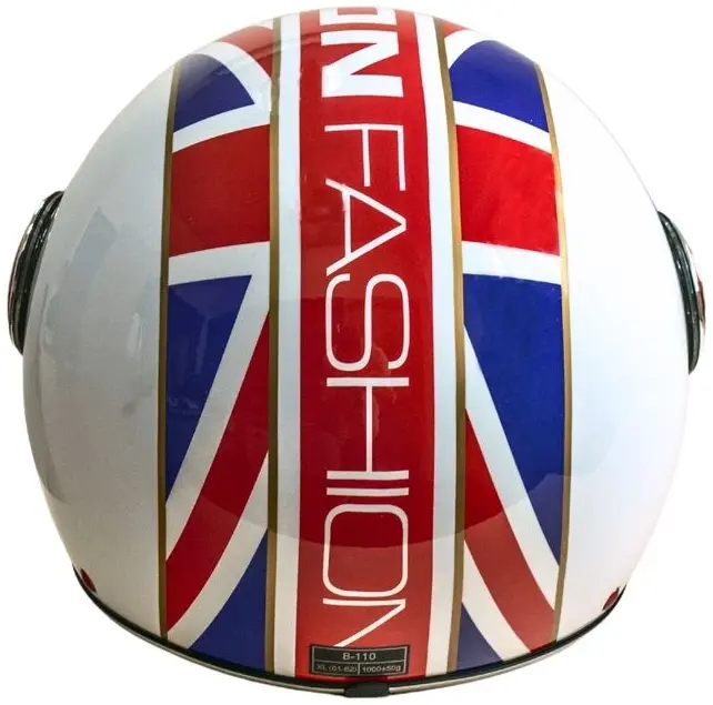 Мотошолом Beon B-110B FLAG SHINY WHITE/ RED BLUE розмір L - фото - №3