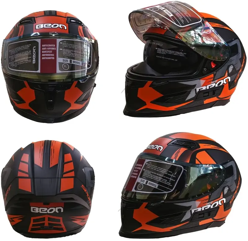 Мотошолом R MATT TITAN/ORANGE розмір XL - фото - №4