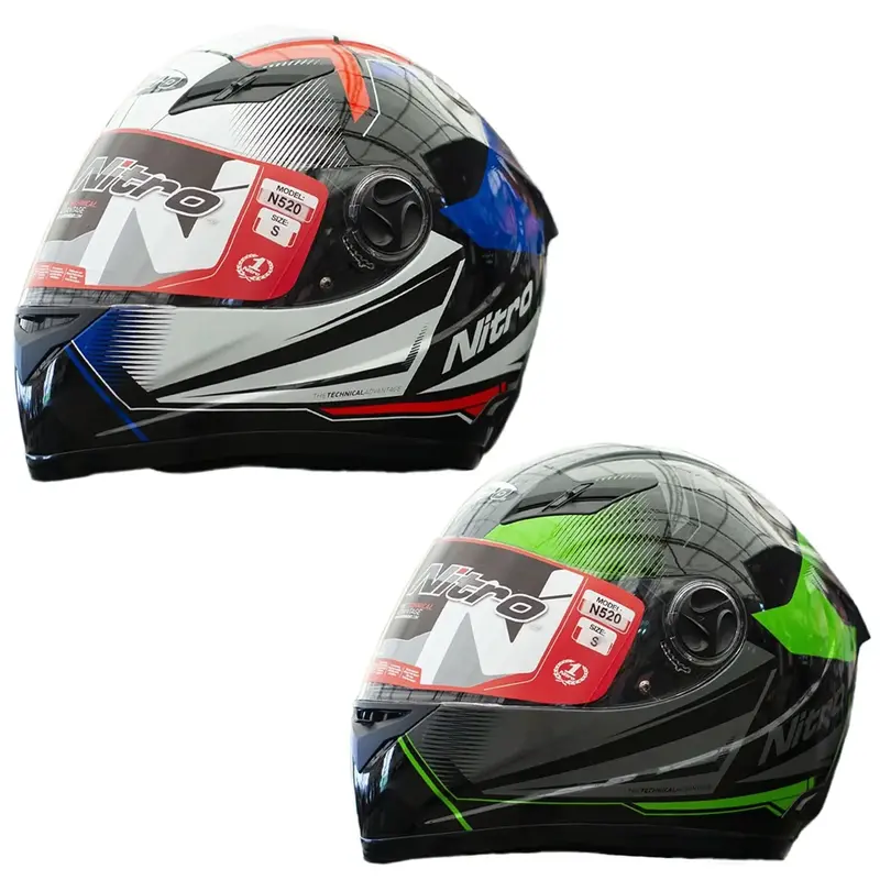 Мотошолом Інтеграл Nitro N520 Fortis XL WHITE/BLACK/BLUE/RED - фото - №2