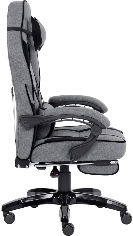 Крісло ігрове GT Racer X-2749-1 Сіре/Чорне Suede (X-2749-1 Fabric Gray/Black Suede) - фото - №3