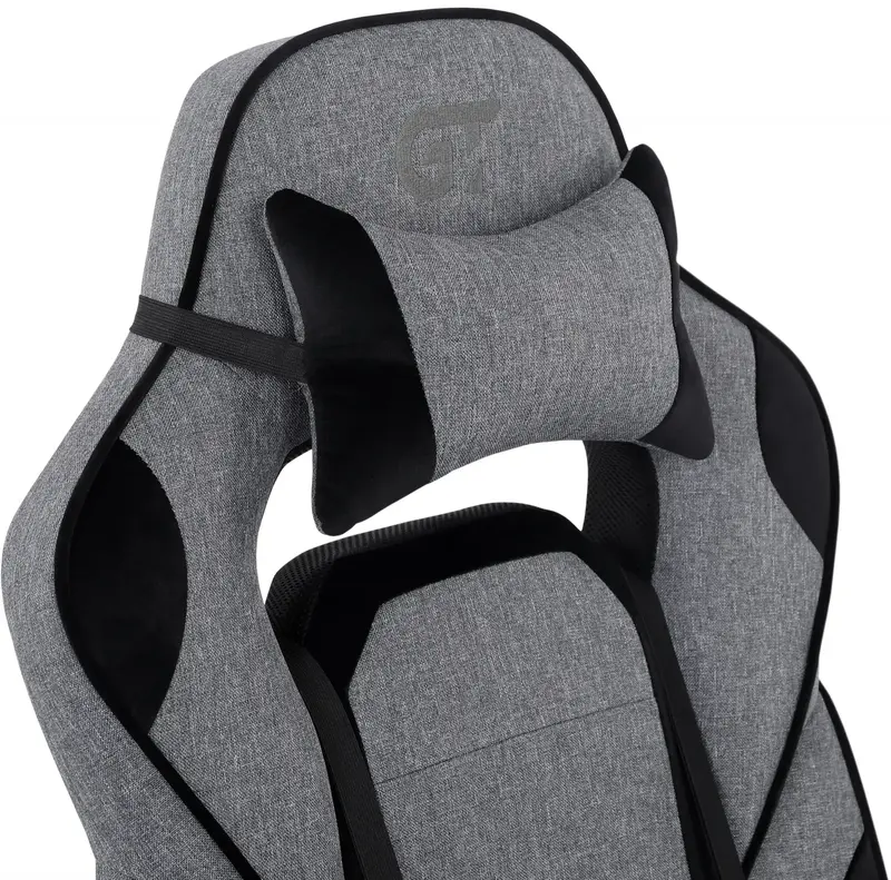 Крісло ігрове GT Racer X-2749-1 Сіре/Чорне Suede (X-2749-1 Fabric Gray/Black Suede) - фото - №4