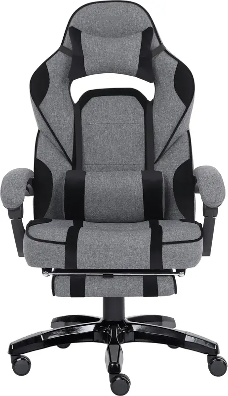 Крісло ігрове GT Racer X-2749-1 Сіре/Чорне Suede (X-2749-1 Fabric Gray/Black Suede) - фото - №1