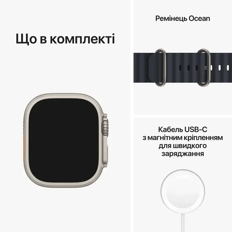 Б/В Apple Watch ULTRA 49mm Titanium Case with Midnight Ocean Band (Це ТОП) - фото - №7