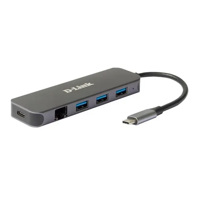 Мережевий адаптер D-Link DUB-2334 1xGE, 3xUSB3.0, 1xUSB-C, USB-C - фото - №0