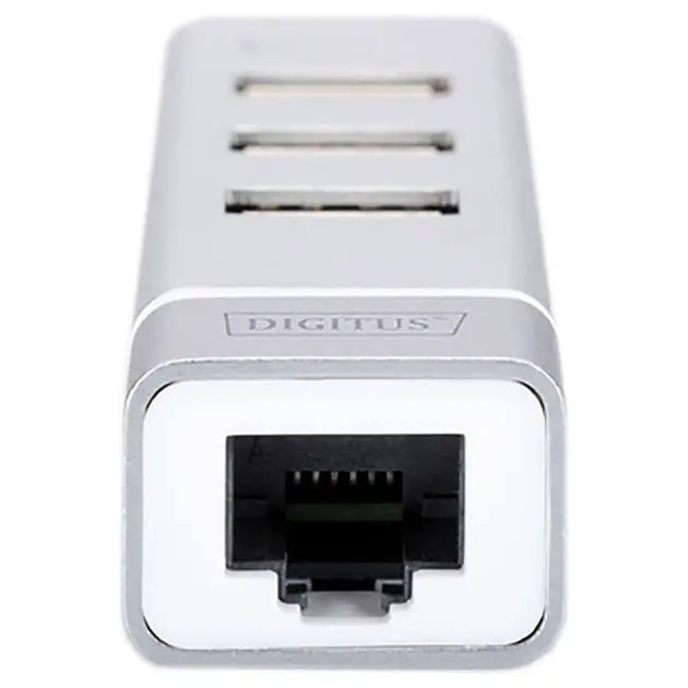 HUB DIGITUS USB-C to 3xUSB-A/RJ45 - фото - №1