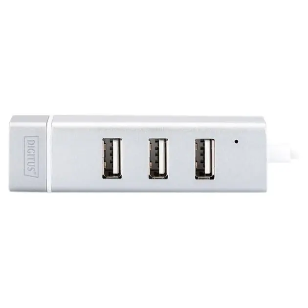 HUB DIGITUS USB-C to 3xUSB-A/RJ45 - фото - №3