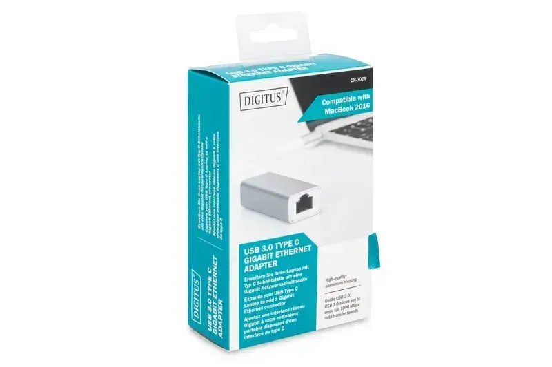 Адаптер DIGITUS USB-C - 10/100/1000 Mbps Ethernet - фото - №1