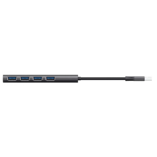 HUB Trust Halyx USB-A to 4xUSB-А, Алюміній, 0.1м, Сірий - фото - №2