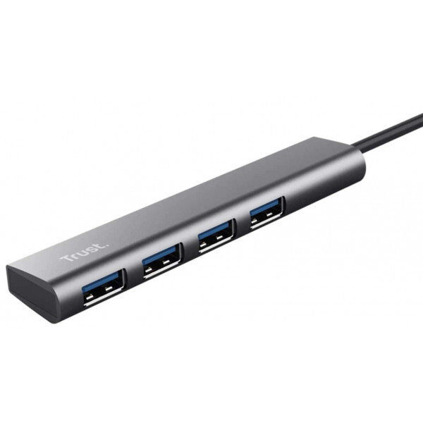 HUB Trust Halyx USB-A to 4xUSB-А, Алюміній, 0.1м, Сірий - фото - №5