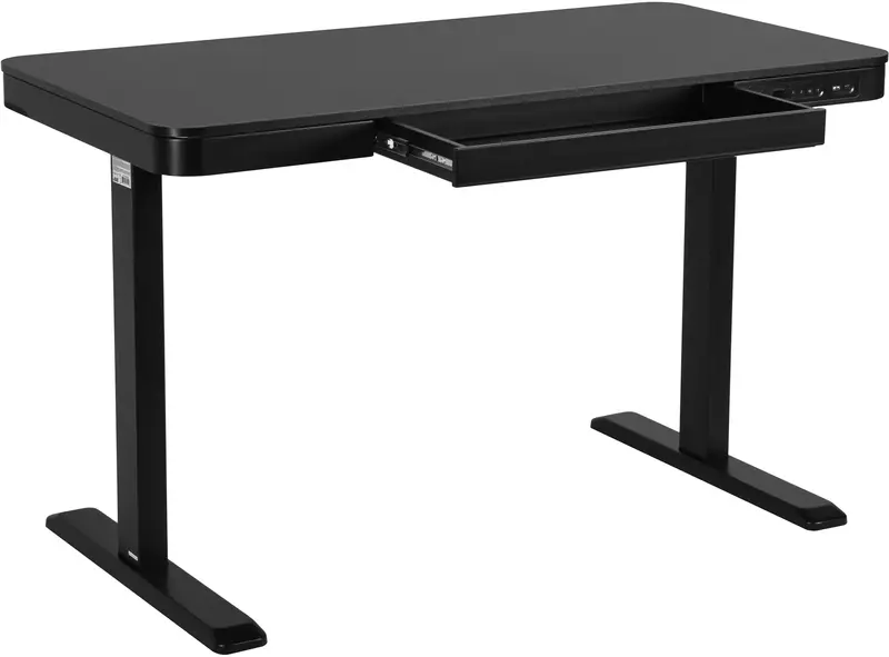 Стол 2E CE218B с электро 118x60 черный USB - фото - №5