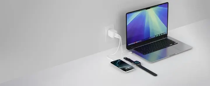 Зарядное устройство сетевое Belkin 70Вт 2хUSB-С/USB-A GAN PD PPS, белый - фото - №3