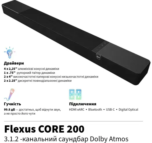 Акустика Klipsch Flexus Core 200 Soundbar Black - фото - №5