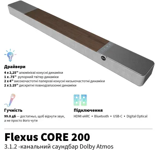 Акустика Klipsch Flexus Core 300 Soundbar Walnut - фото - №5