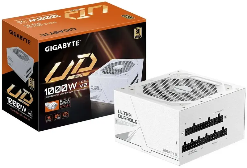 Блок живлення GIGABYTE ATX3.1 1000W GP-UD1000GM PG5 ICE - фото - №6