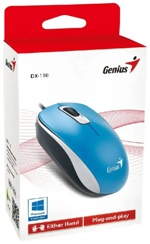 Миша дротова Genius USB 1000 DX-110 Blue - фото - №4