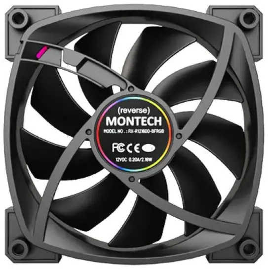 Корпусный вентилятор MONTECH 120MM (RX120 PWM BLACK) - фото - №1