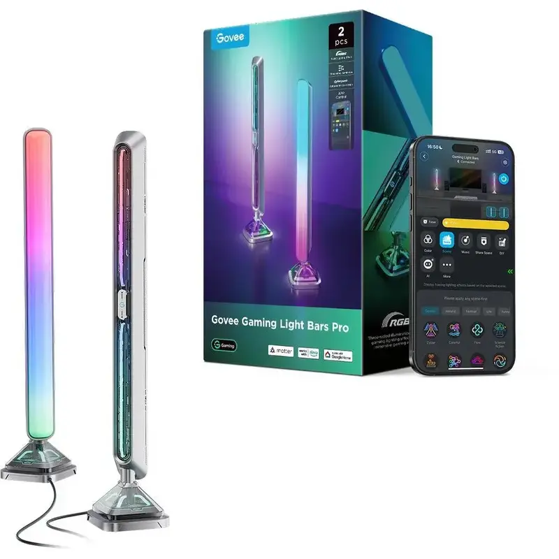Набір адаптивного підсвічування Govee H6048 Govee Gaming Light Bars Pro RGBIC WI-FI/Bluetooth чор - фото - №0