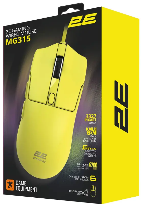 Миша 2E GAMING MG315 Yellow - фото - №4