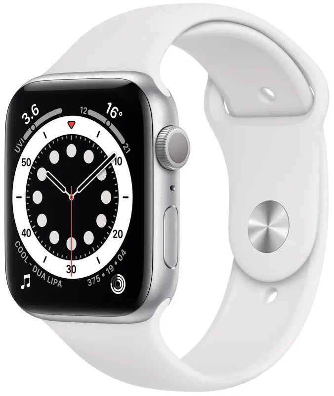 Б/В Apple Watch Series 6 44mm Silver Aluminum Case with White Sport Band M00D3 (Це ТОП) - фото - №0