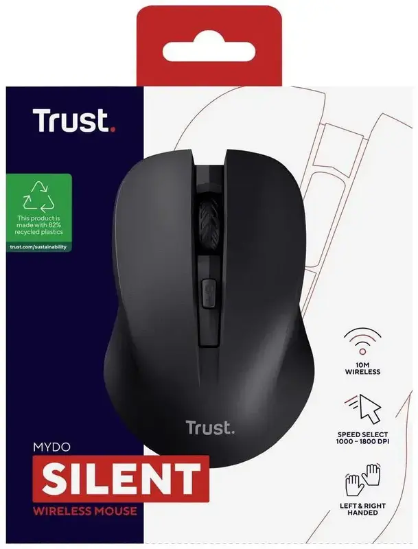 Миша Trust Mydo Silent Black - фото - №4