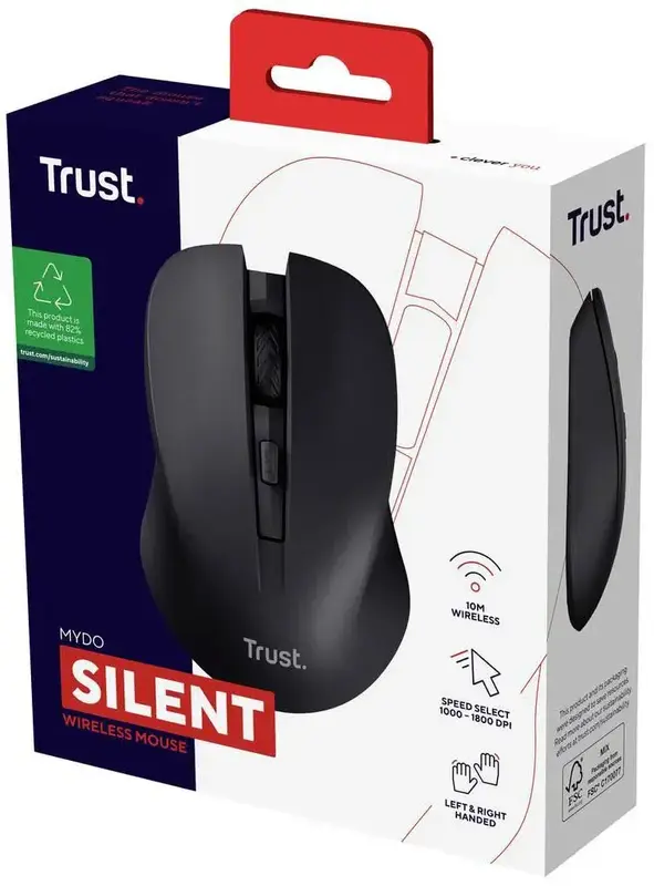 Миша Trust Mydo Silent Black - фото - №5