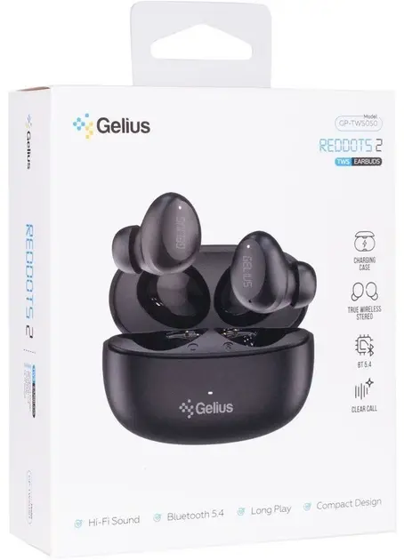 Беспроводные наушники TWS Gelius Reddots 2 GP-TWS050 Black - фото - №2