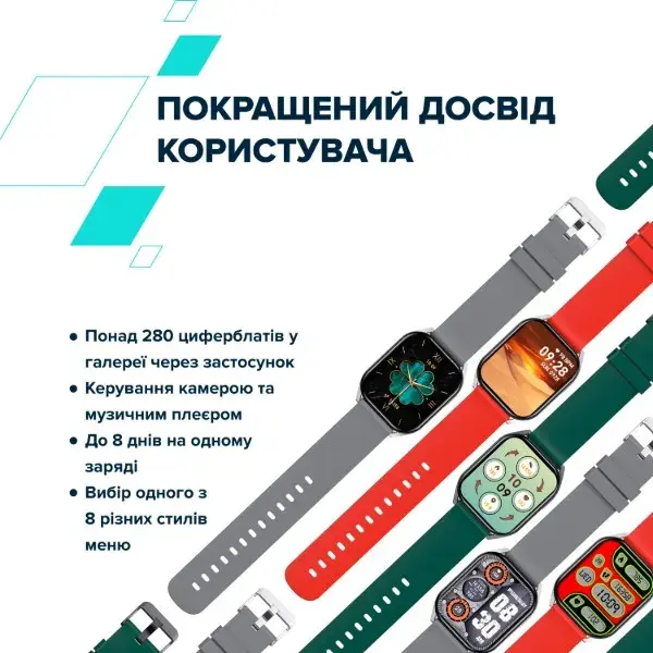 Смарт-годинник Canyon Chatter SW-58 BT-CALL Silver Red (CNS-SW58RR) - фото - №8