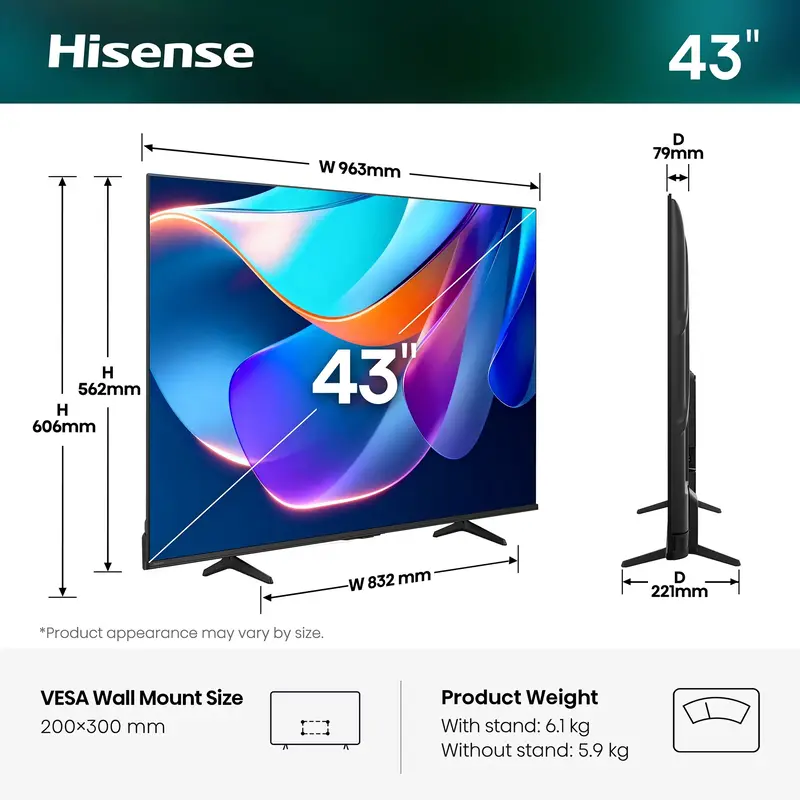Телевізор Hisense 43A6S - фото - №1