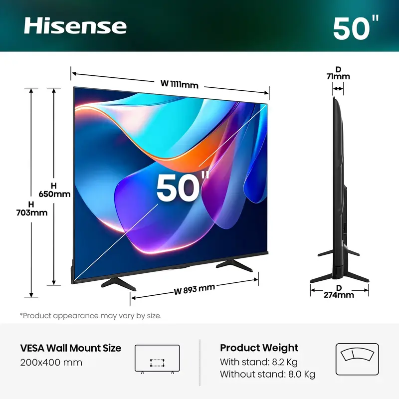 Телевізор Hisense 50A6S - фото - №1