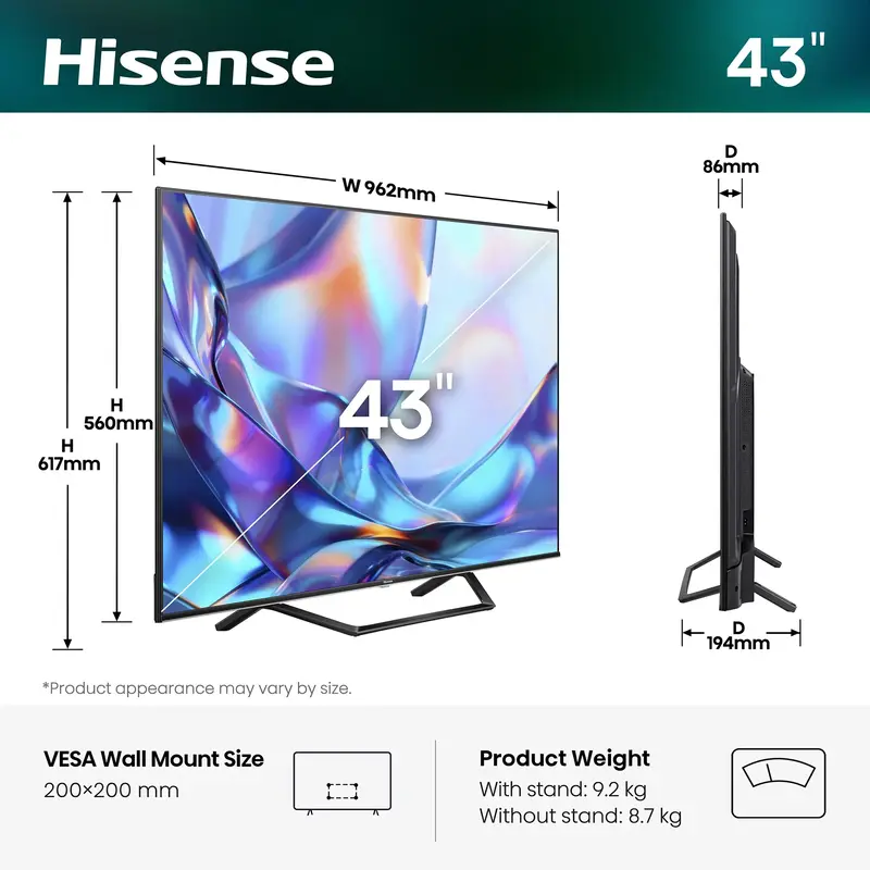 Телевізор Hisense 43A7S - фото - №1