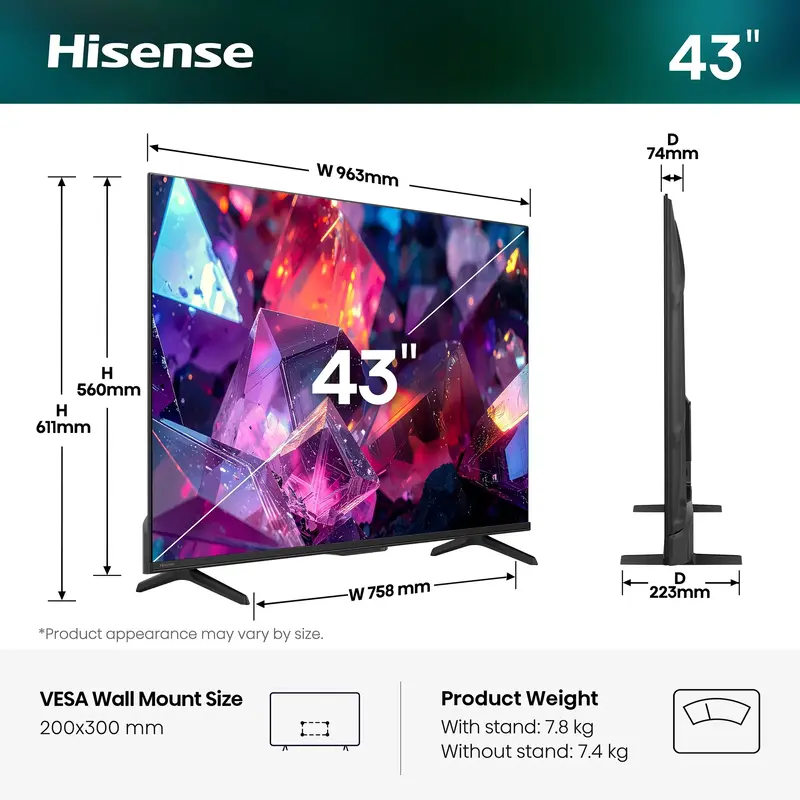 Телевизор Hisense 43E7S PRO - фото - №1