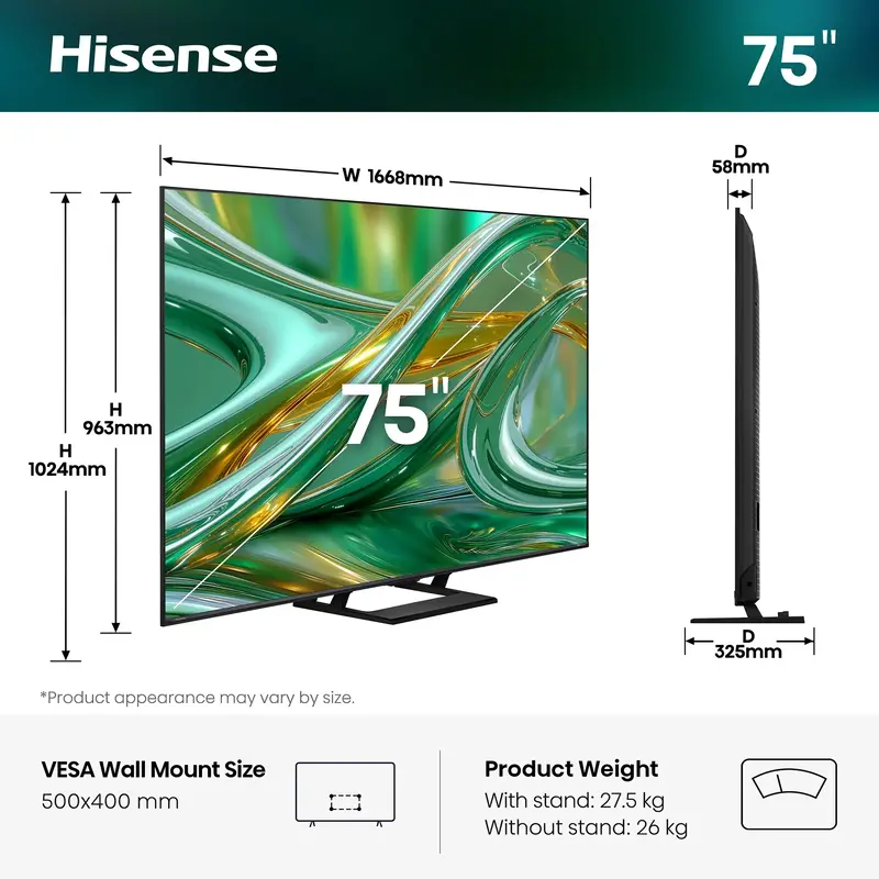 Телевізор Hisense 75E8S - фото - №1